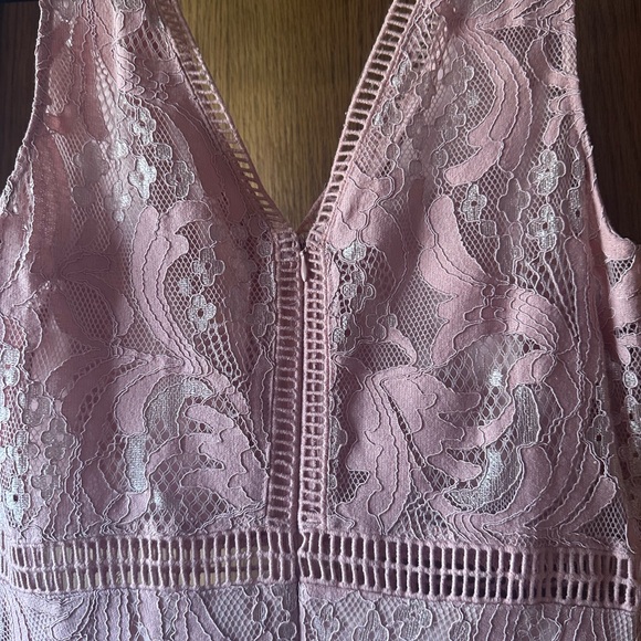 Black Swan Pink Sleeveless V-Neck Mini Dress - Picture 4 of 7